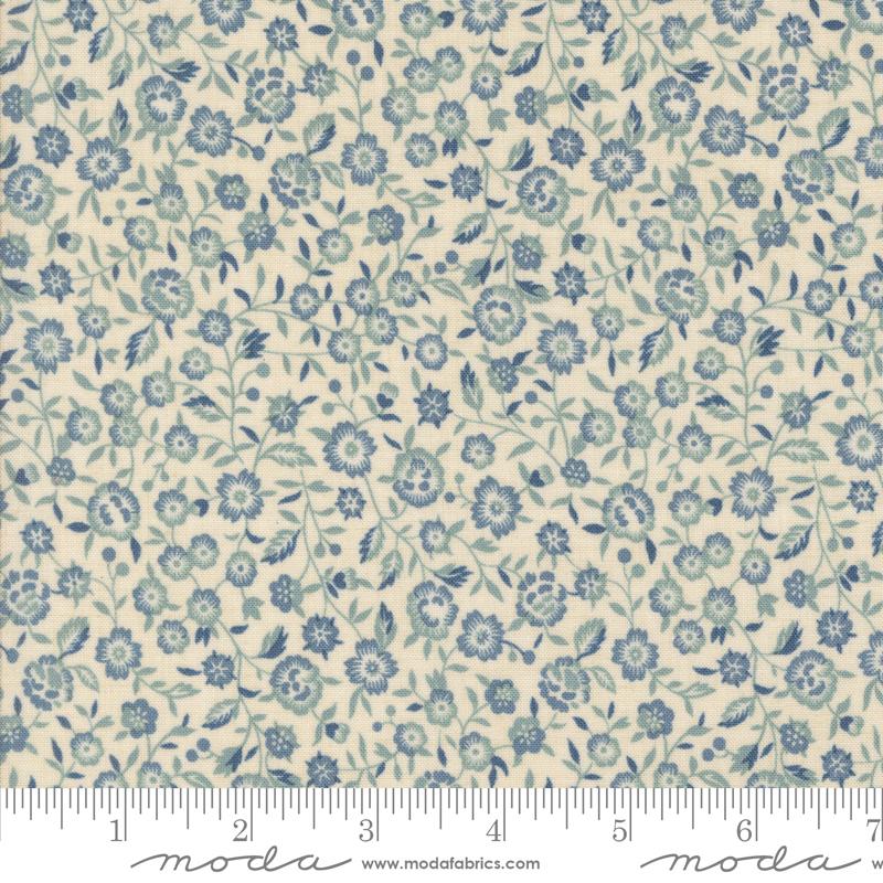 Pearl French Blue Small Floral - Sacre Bleu