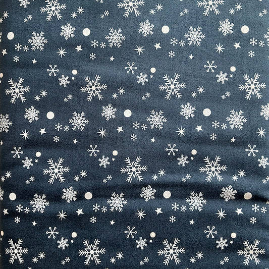 White Snowflakes on Blue Night Sky - Hello Holidays