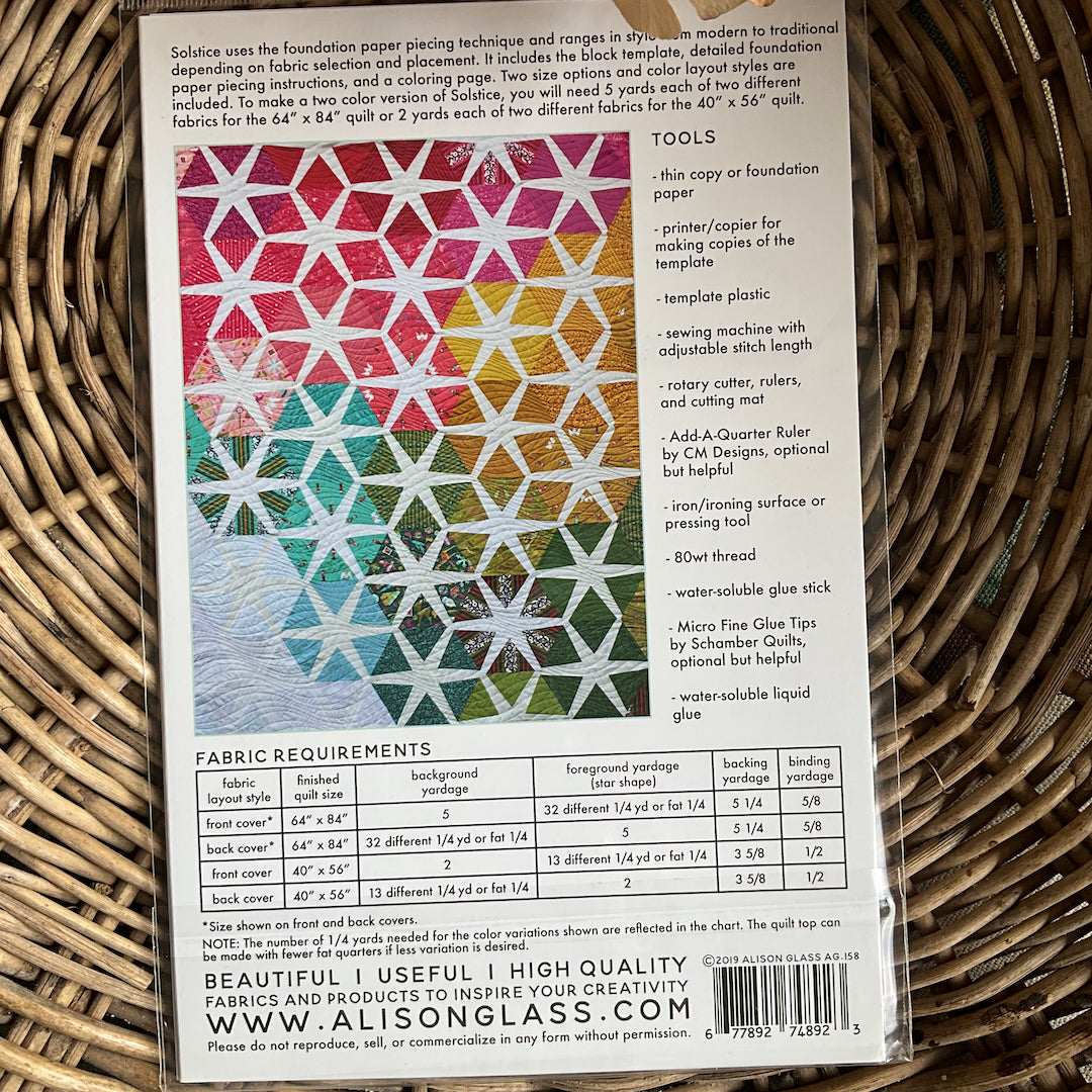 Alison Glass Solstice Quilt Pattern