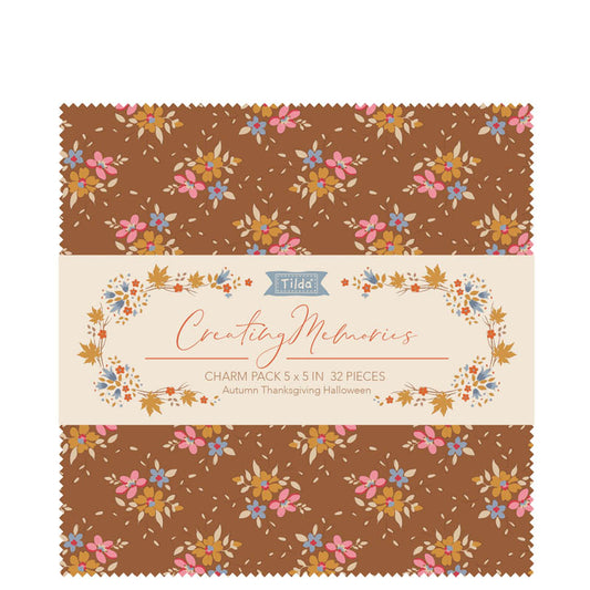 Creating Memories Charm Pack Bundle 32 pieces- two of each Autumn 16 fabrics, 5inch squares