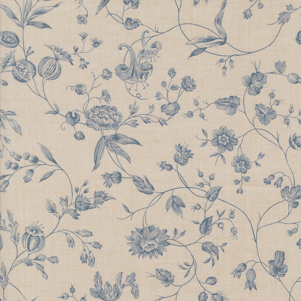 Smoke French Blue Large Floral - Sacre Bleu