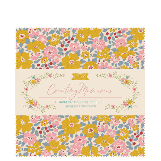 Creating Memories Charm Pack Bundle 32 pieces- two of each Spring 16 fabrics, 5inch squares