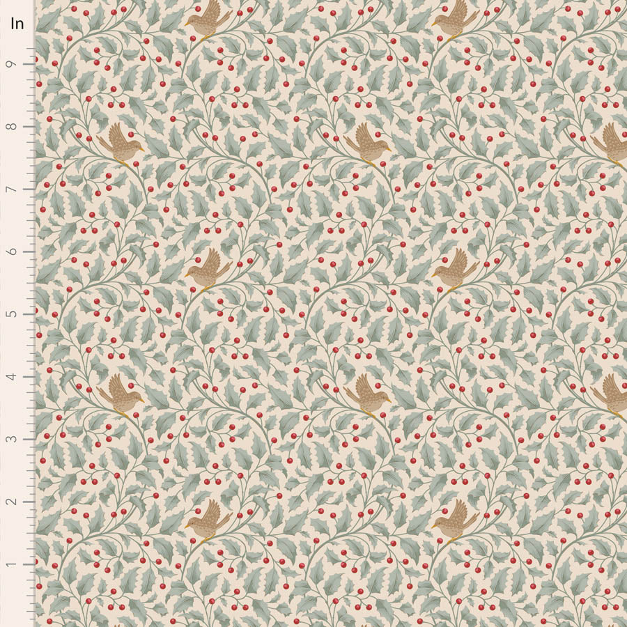 Merry Little Christmas Fat Quarter Bundle - 5 fabrics in Duck Egg, 20 x 22in