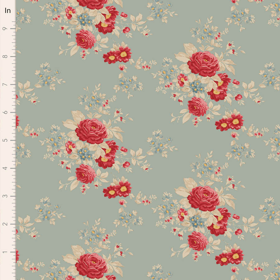 Merry Little Christmas Fat Quarter Bundle - 5 fabrics in Duck Egg, 20 x 22in