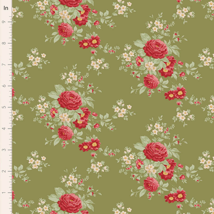 Merry Little Christmas Fat Quarter Bundle - 5 fabrics in Green, 20 x 22in