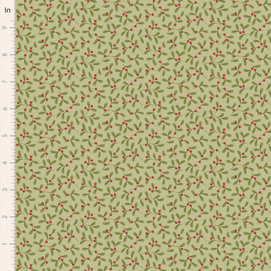 Merry Little Christmas Fat Quarter Bundle - 5 fabrics in Green, 20 x 22in