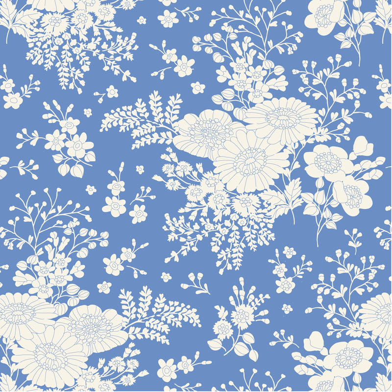 Something Blue Fat Quarter Bundle - 10 fabrics in Light, 21 x 19in