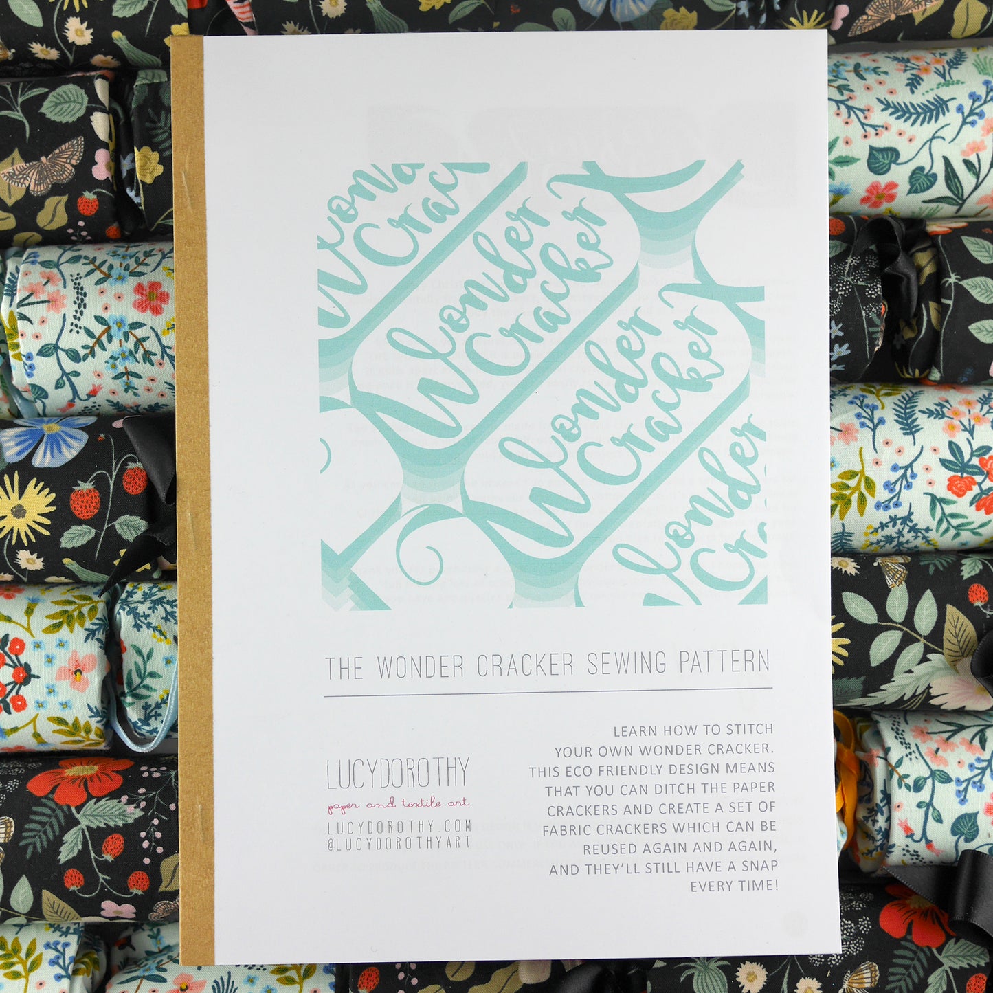 The Wonder Cracker Sewing Pattern - stitch your own Christmas Crackers that are pullable, reusable and have a snap!