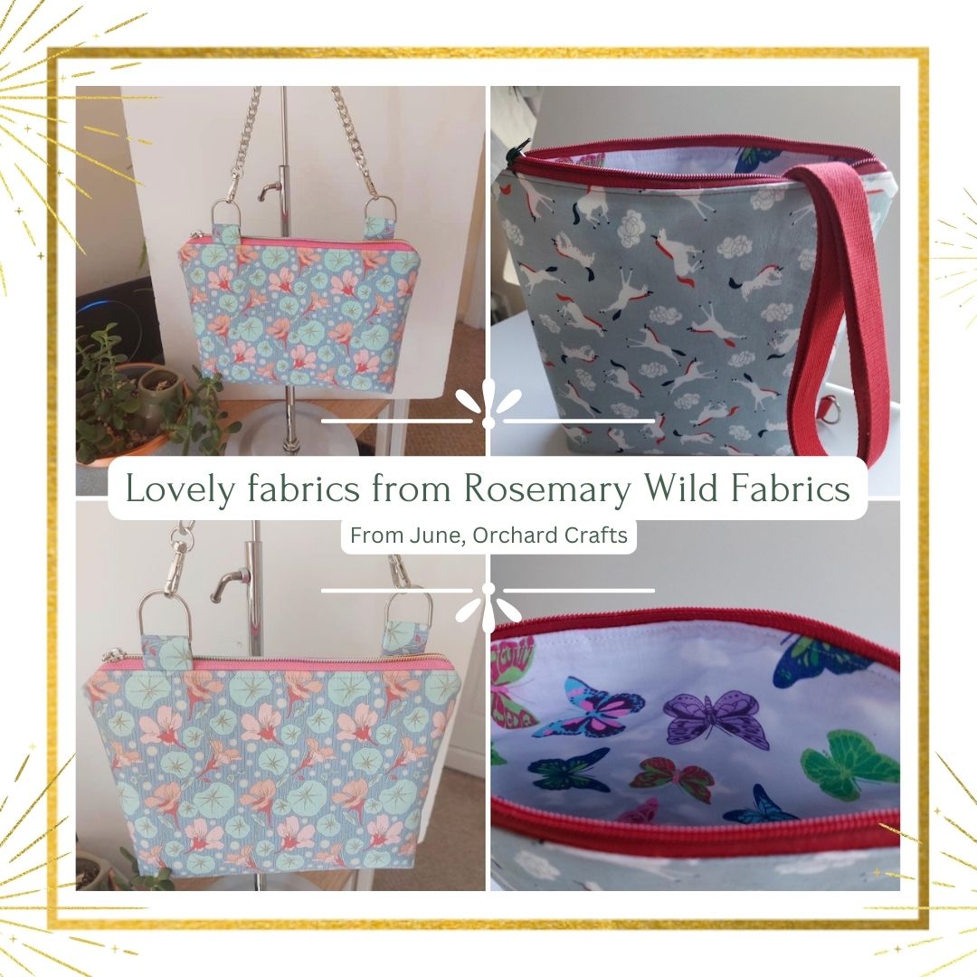 Orchard Crafts Tilda Fabrics bag and Unicorn backpack