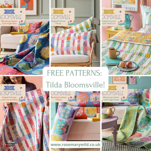 Free Patterns for Tilda Fabric Bloomsville Summer 2023!