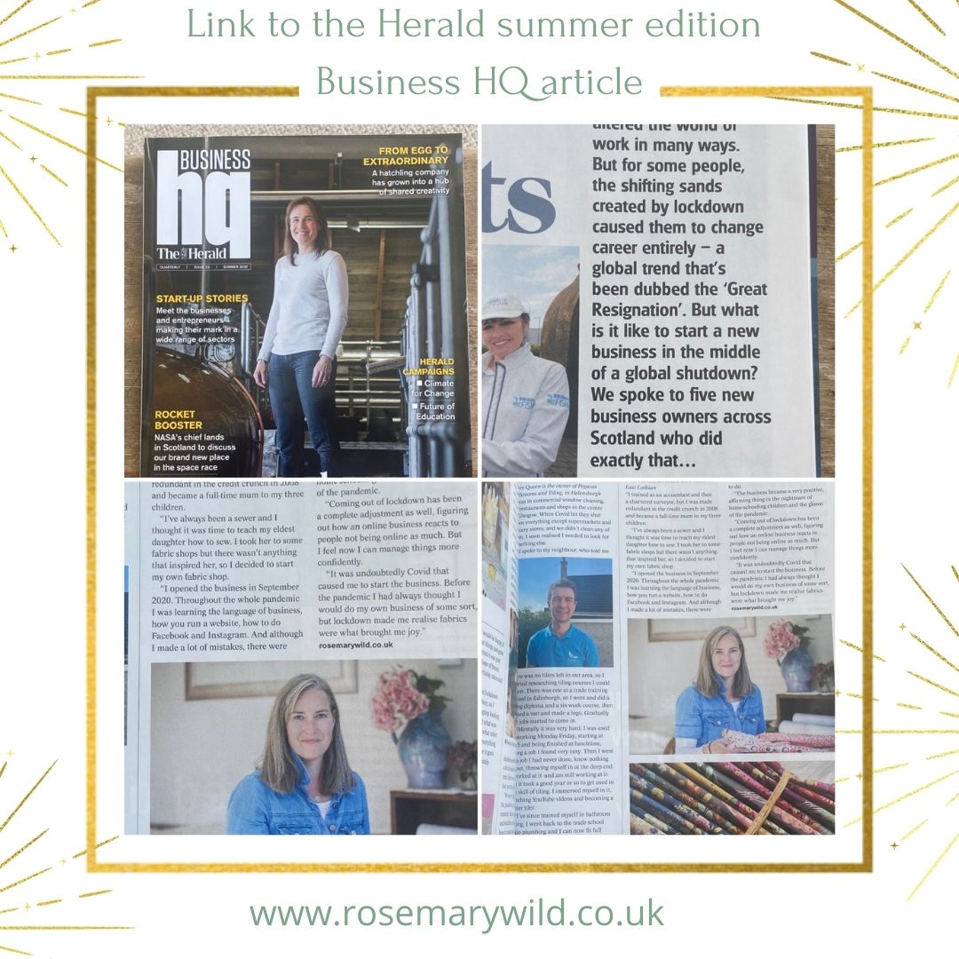 I’ve appeared in the Glasgow Herald Business HQ summer edition