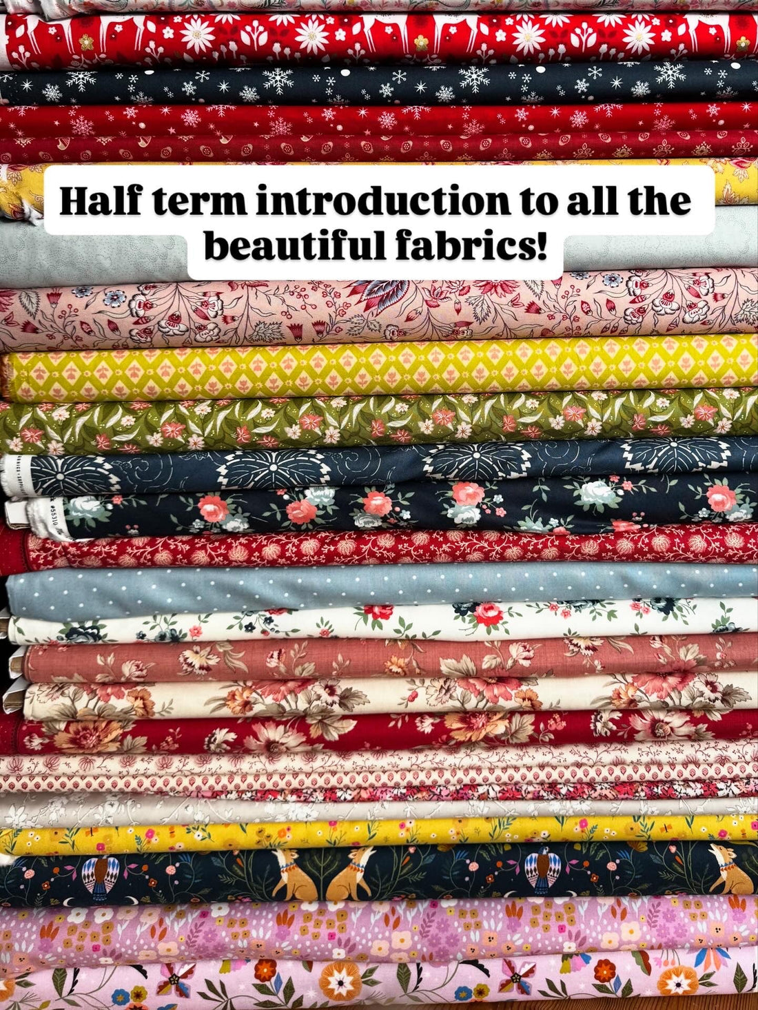 February half term introduction of all the beautiful fabrics
