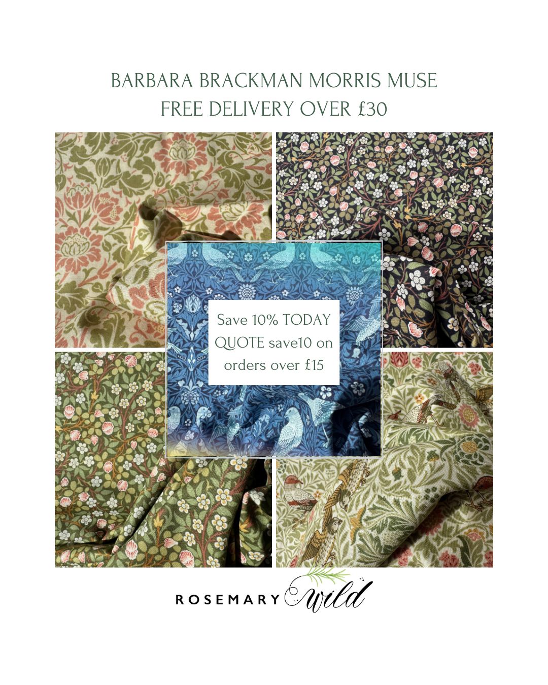Free delivery on orders over £30 - beautiful Barbara Brackman fabrics