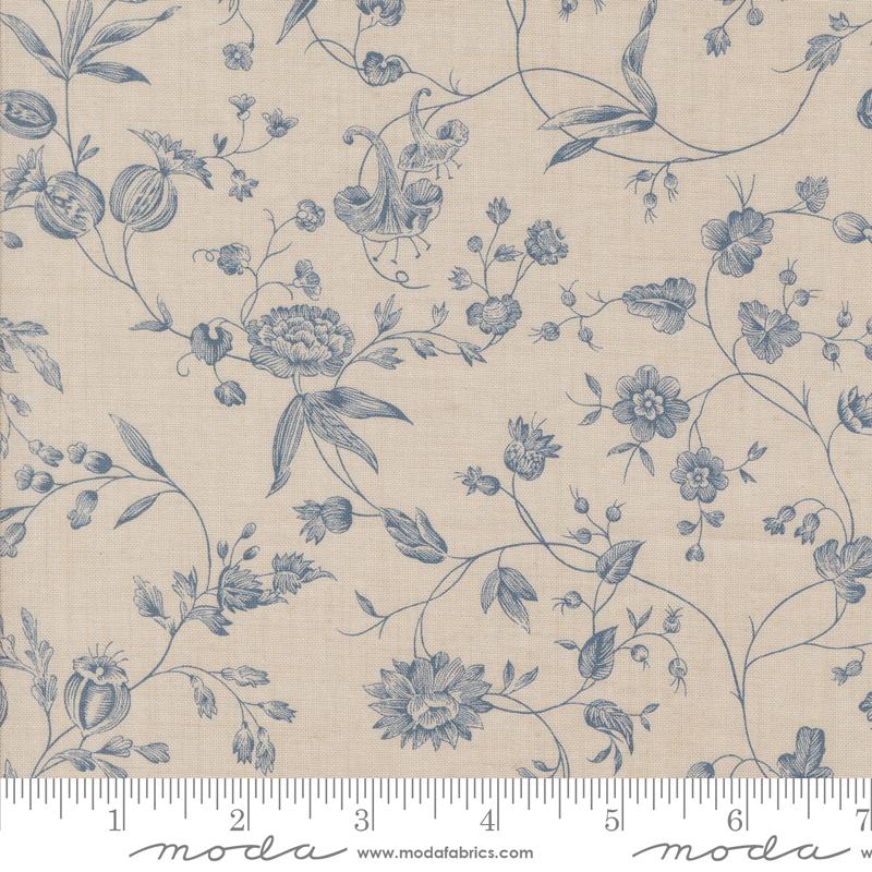 Smoke French Blue Large Floral - Sacre Bleu