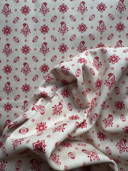 Birds Pearl Faded Red - Rouenneries Trois