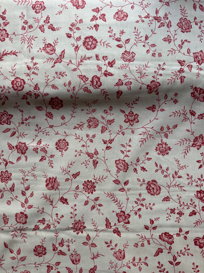 Large Floral Pearl Faded Red - Rouenneries Trois