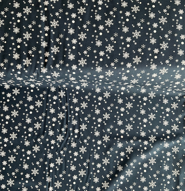 White Snowflakes on Blue Night Sky - Hello Holidays