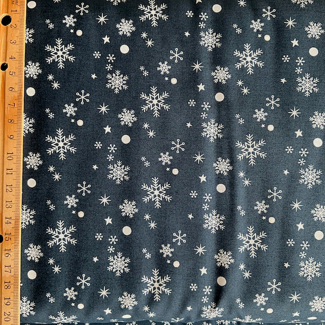 White Snowflakes on Blue Night Sky - Hello Holidays