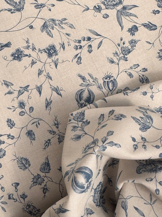 Smoke French Blue Large Floral - Sacre Bleu