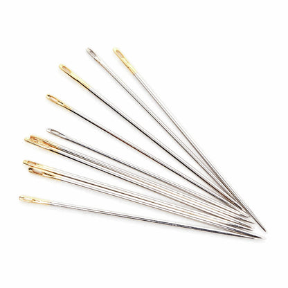 Gold Hand Sewing Needles x 10, Premium: Quilting Sizes 8-10