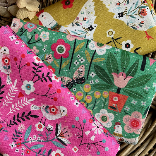 Strawberry Tea Bundle of Three Fat Quarters