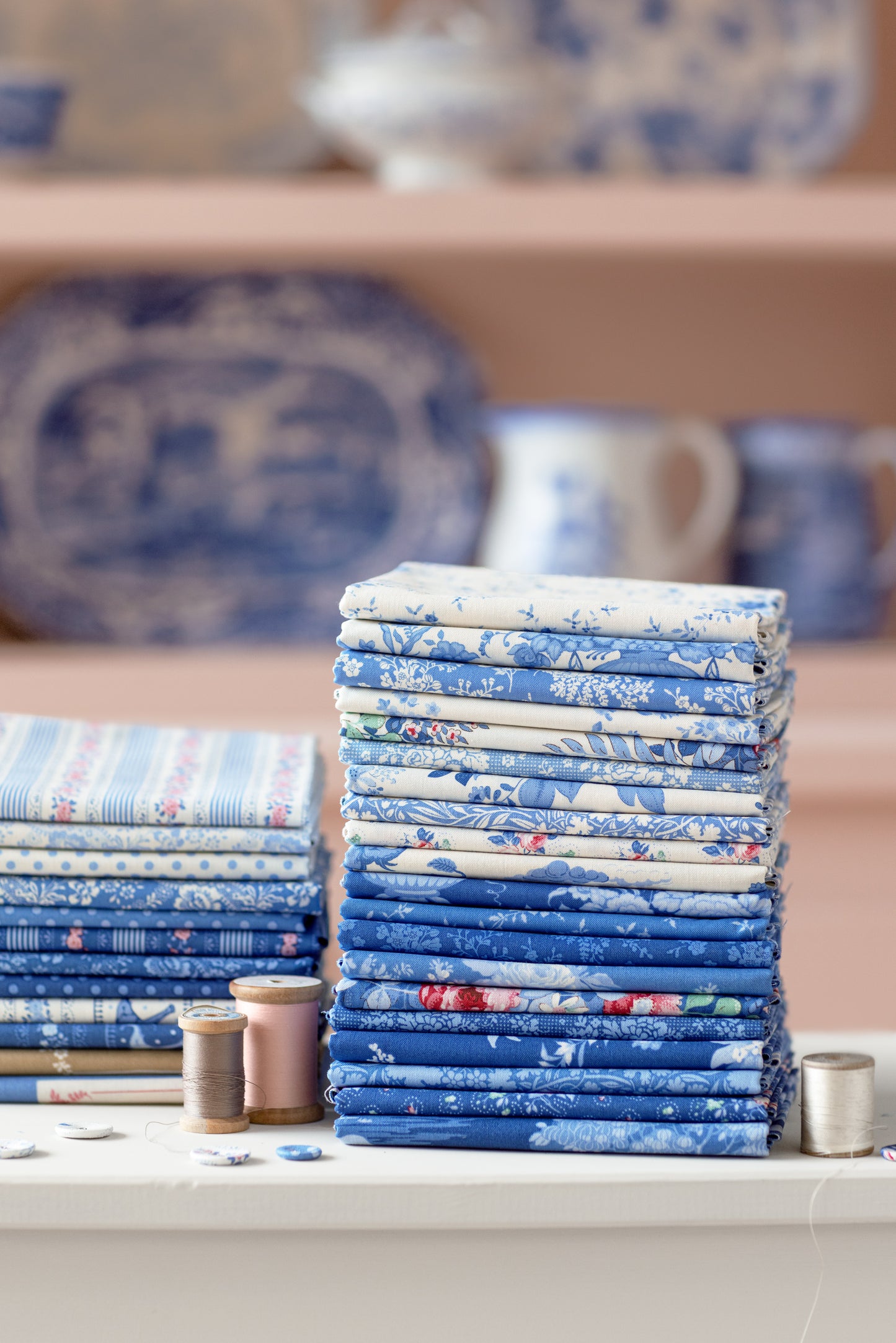Something Blue Fat Quarter Bundle - 10 fabrics in Light, 21 x 19in
