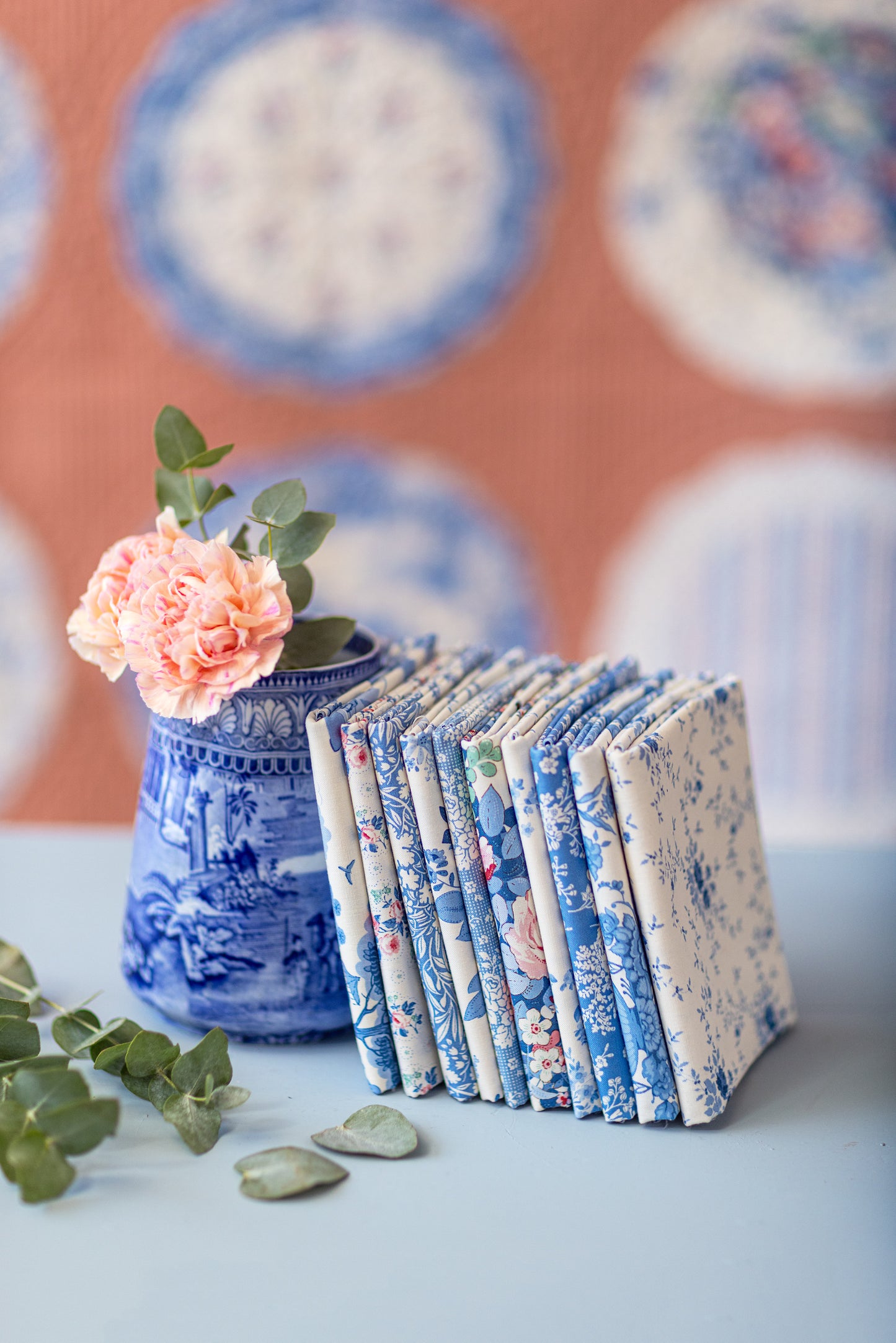 Something Blue Fat Quarter Bundle - 10 fabrics in Light, 21 x 19in