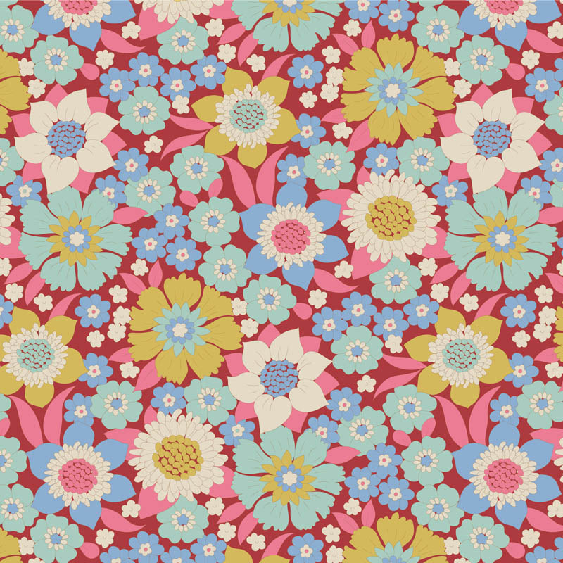 Wallflower Charm Pack - 20 fabrics, 5in squares, 40 pieces - two of each design