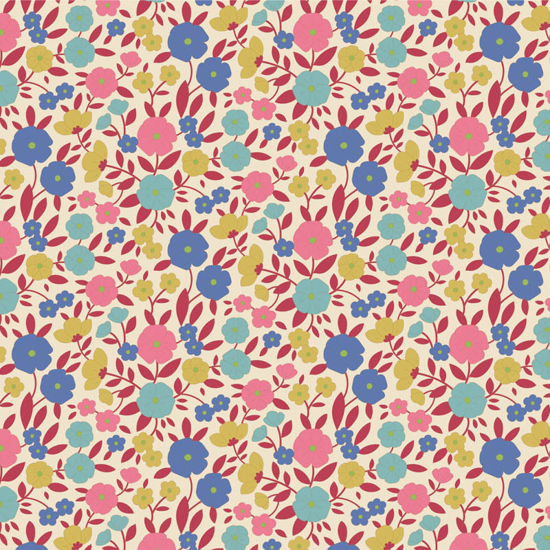 Wallflower Charm Pack - 20 fabrics, 5in squares, 40 pieces - two of each design