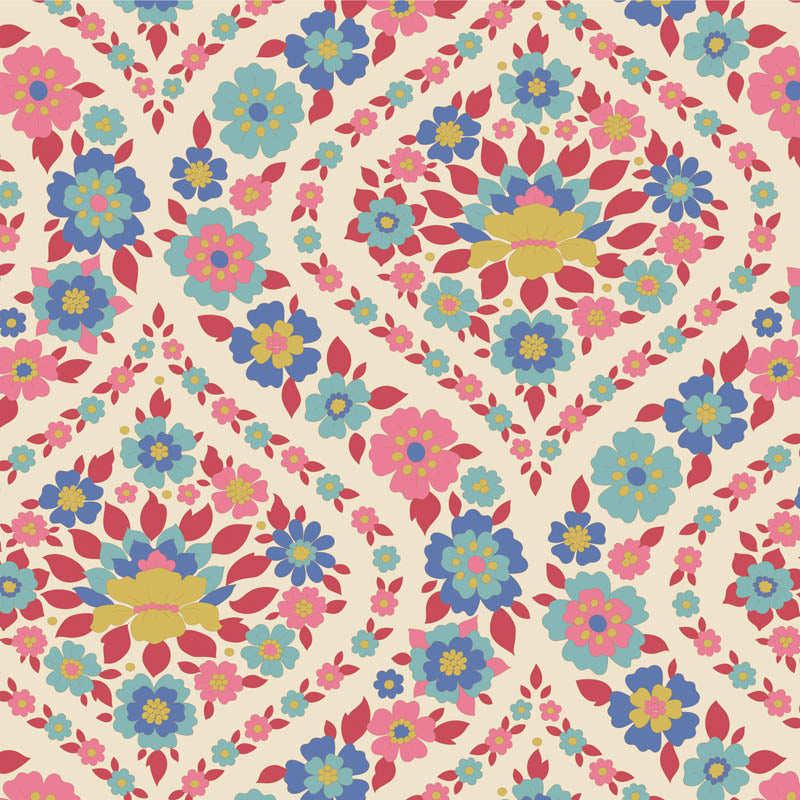 Wallflower Charm Pack - 20 fabrics, 5in squares, 40 pieces - two of each design