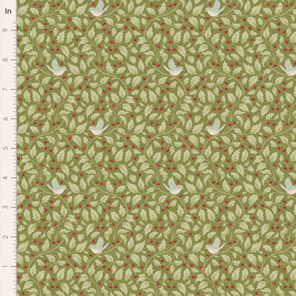 Merry Little Christmas Fat Quarter Bundle - 5 fabrics in Green, 20 x 22in