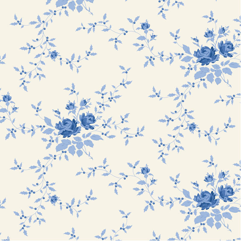 Something Blue Fat Quarter Bundle - 10 fabrics in Light, 21 x 19in