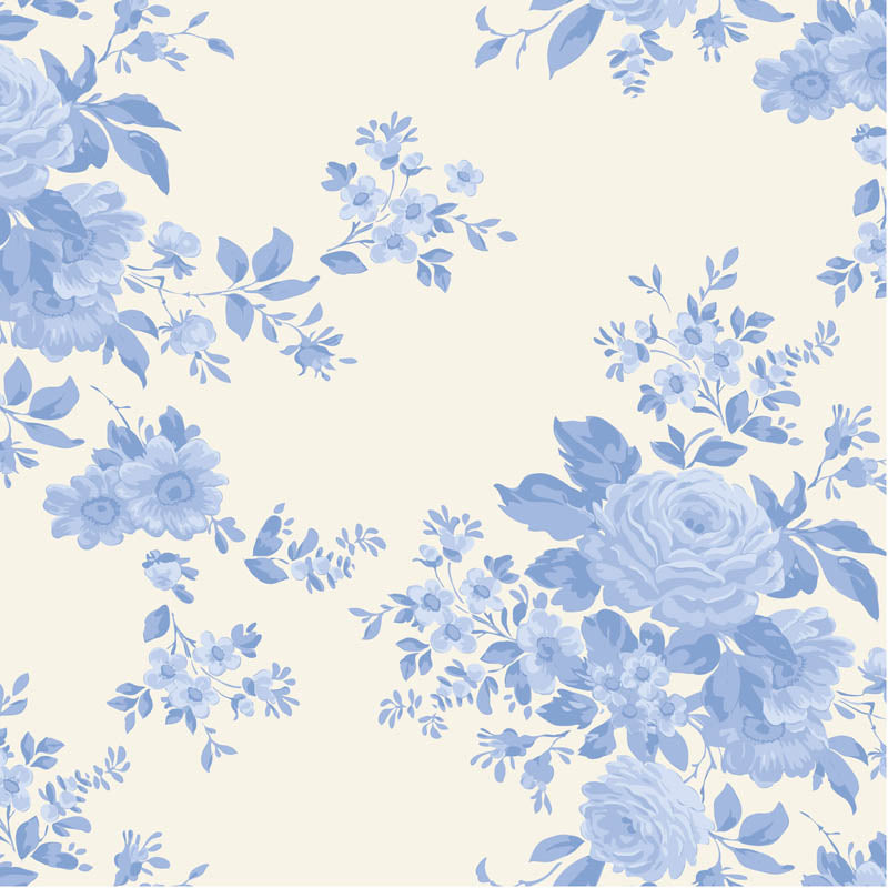 Something Blue Fat Quarter Bundle - 10 fabrics in Light, 21 x 19in