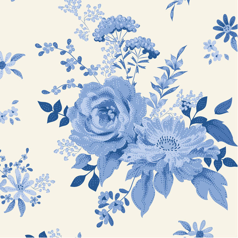 Something Blue Fat Quarter Bundle - 10 fabrics in Light, 21 x 19in