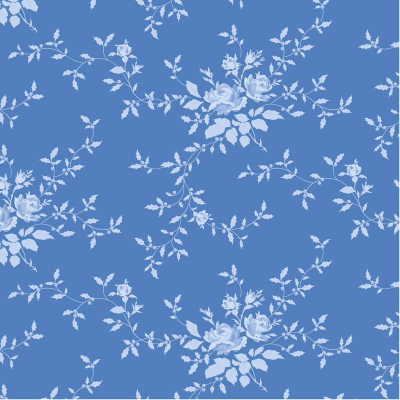 Something Blue Fat Quarter Bundle - 10 fabrics in Dark, 21 x 19in
