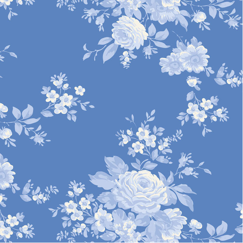 Something Blue Fat Quarter Bundle - 10 fabrics in Light, 21 x 19in