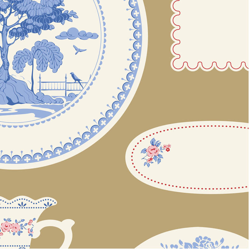 Something Blue Fat Quarter Bundle - 12 fabrics in Blenders, Borders, labels and ornaments, 21 x 19in