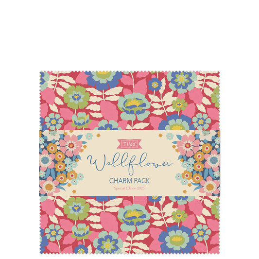Wallflower Charm Pack - 20 fabrics, 5in squares, 40 pieces - two of each design