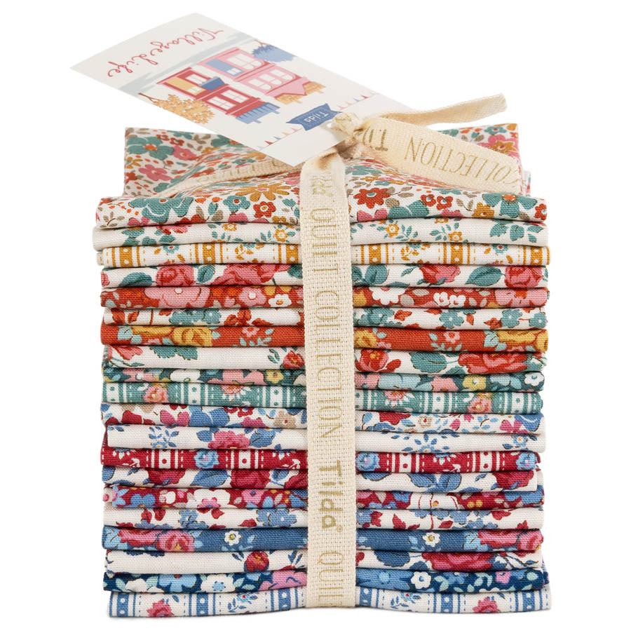 Village Life Fat Eight Bundle - 20 fabrics, 10 x 19in