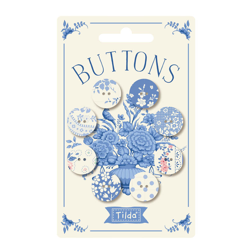 Something Blue Buttons Light Blue 8 pieces