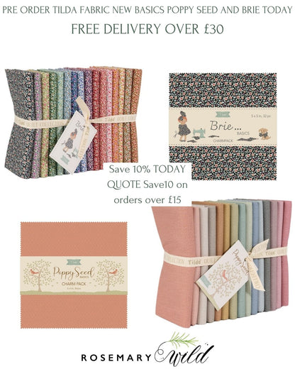 Poppy Seed Fat Quarter Bundle - 15 fabrics, 21 x 19in