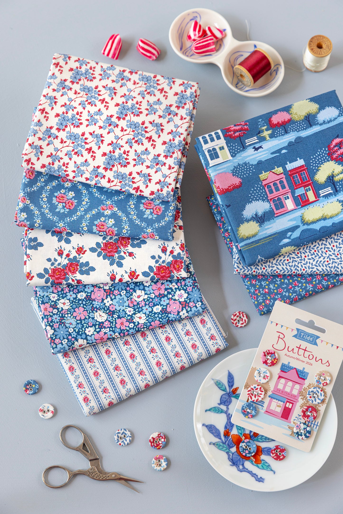 Village Life Fat Eight Bundle - 20 fabrics, 10 x 19in