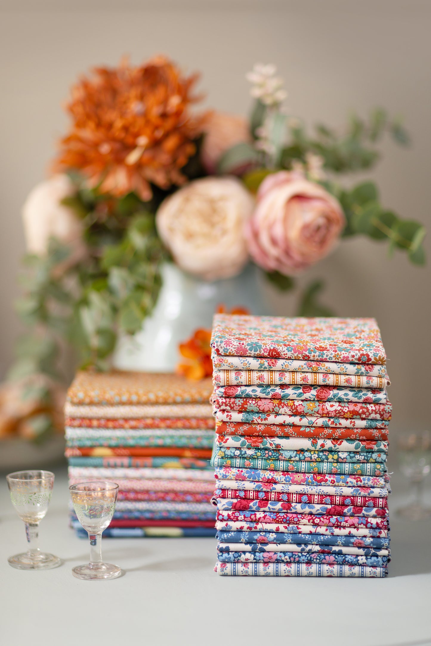 Village Life Fat Eight Bundle - 20 fabrics, 10 x 19in