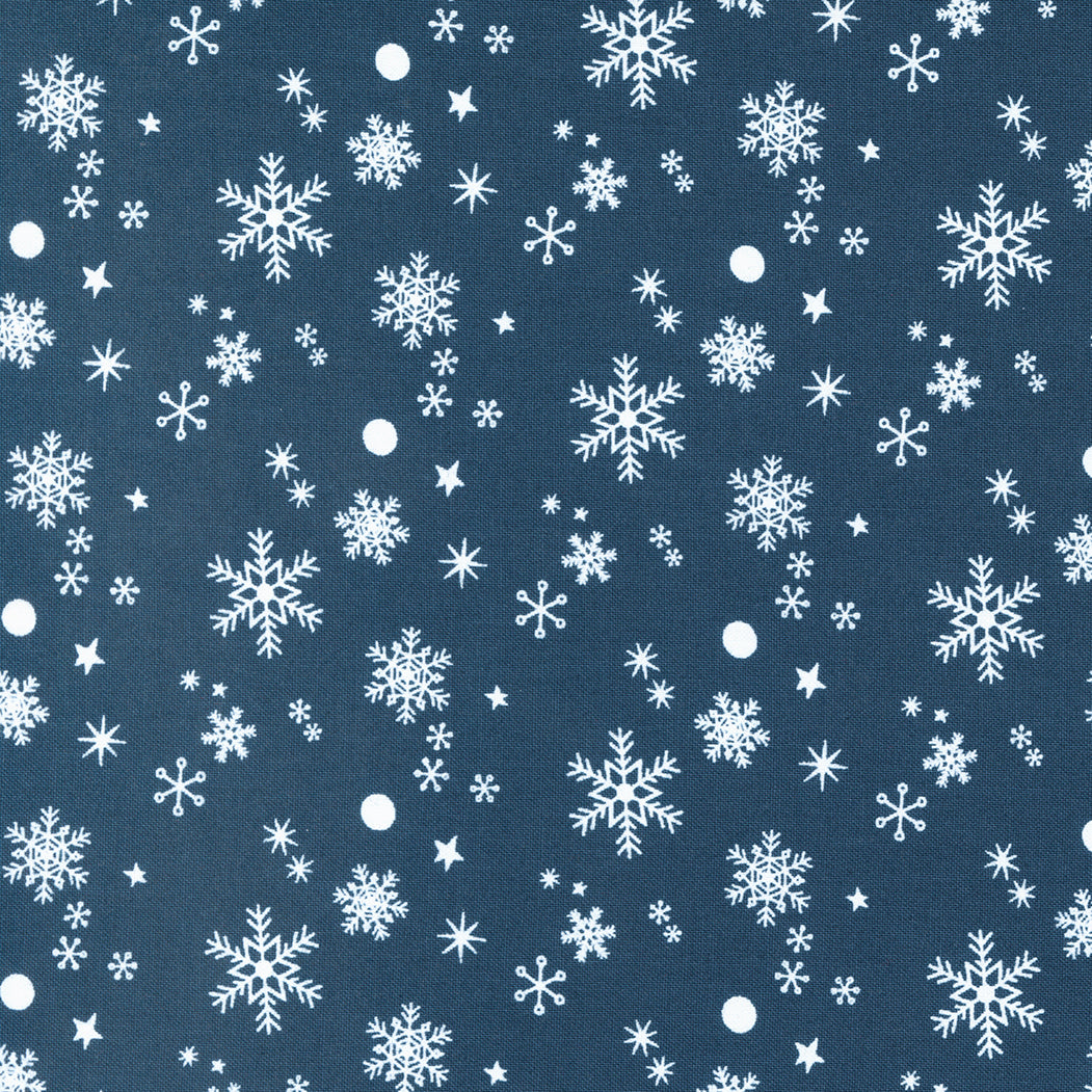 White Snowflakes on Blue Night Sky - Hello Holidays