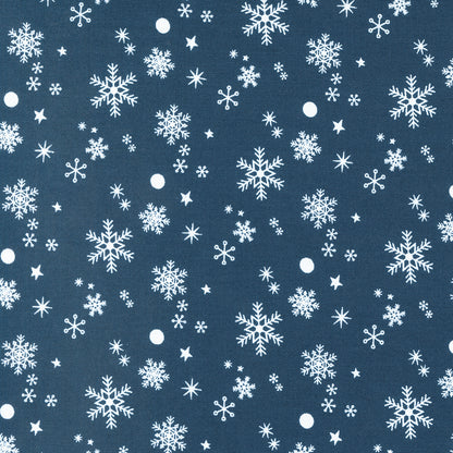 White Snowflakes on Blue Night Sky - Hello Holidays
