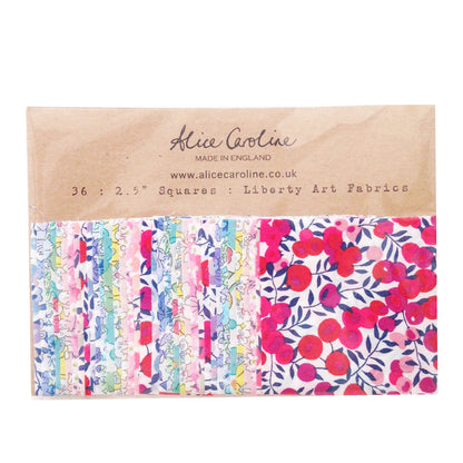 36 Piece Liberty Tana Lawn Fabric Mixed Colours 2.5" Charm Squares