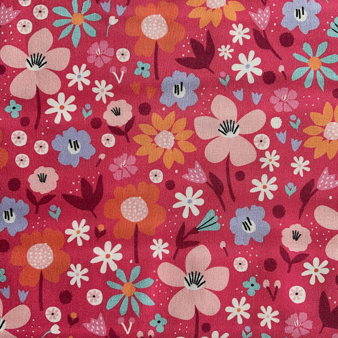 Pink Floral Butterfly Field