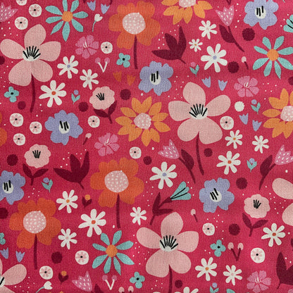Pink Floral Butterfly Field