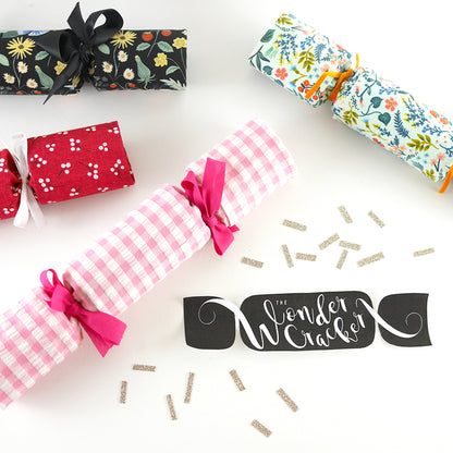 The Wonder Cracker Sewing Pattern - stitch your own Christmas Crackers that are pullable, reusable and have a snap!